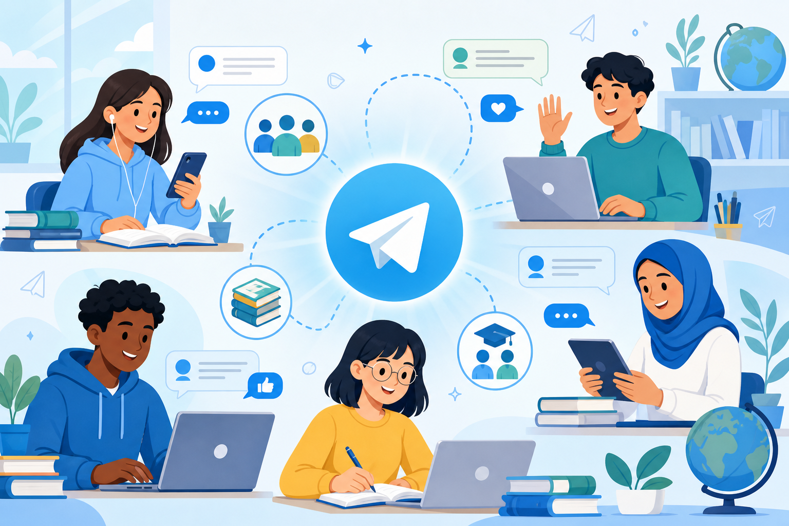 Students using Telegram for learning, study groups and collaboration in India