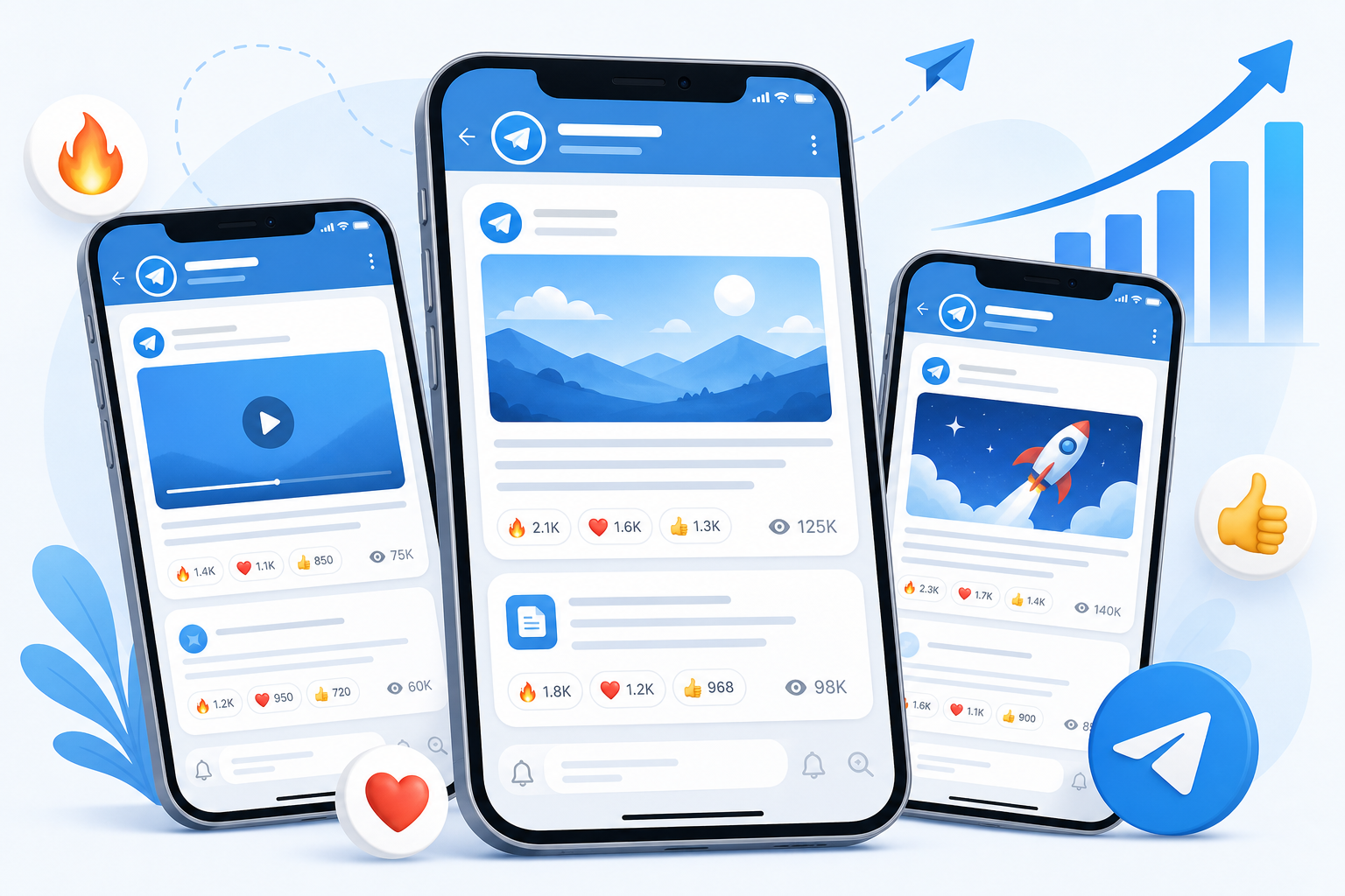 Telegram views and reactions preview